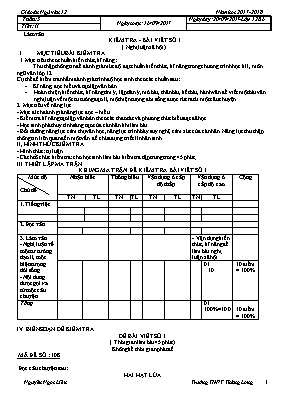 Giáo án Ngữ văn 12 - Tiết 11 Bài viết số 1 - Năm học 2017-2018